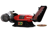 BAUMR-AG Bench Grinder Sander and Polisher Combo, 150mm Grinding Wheel, 50mm Linisher, 520W V219-SNDBELBMG65A