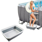 Pool Foot Bath Tray Swimming Pool, Non- Slip Collapsible Foot Bath Pool, Portable Foot Tub V1366-AZ2-W-16745