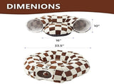 Cat Tunnel Bed with Washable Cushion for Indoor Cat, Donut Cave Tube Toys for Kitten Puppy Rabbit V1107-135-54823-PUR3
