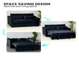 Sarantino Fenton Velvet 2-Seater Sofa Bed - Black SOFA-7007-VEL-BK