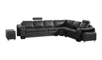 Lounge Set Luxurious 6 Seater Faux Leather Corner Sofa Living Room Couch in Black with 2x Ottomans V43-SOF-MAJ-BL