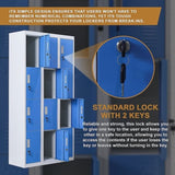 12-Door Locker for Office Gym Shed School Home Storage - Standard Lock with Keys V63-838971