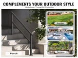 Handrails for Outdoor Steps, 4-5 Step Stair Hand Rail Kit, Transitional Carbon Steel Railings with V952-FGDHGZLSLZFSIFL6RV0