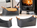 Firewood Bag Extra Thick Firewood Basket Foldable with Reinforced Wooden Handles Storage Basket V1369-AZ3-W-21547