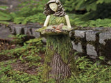 Fairy Garden Statue with Bird Feeder Lawn Resin Ornaments Garden Art Sculptures for Outdoor V1294-YM0721-10147530