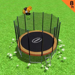 Kahuna 8 ft Round Spring Trampoline Free Safety Net Pad Basketball - Orange TRA-BLZ-08-OR-BB