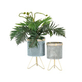 Set 2 Grey Taupe Cirque Footed Planters 20x32cm V637-20559PLN