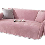 Sofa Cover Chenille Nylon Multipurpose Machine Washable Couch Slipcover for All Seasons Pink V1294-YM0717-3117220191314