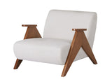 Artiss Armchair Accent Chair Sturdy Upholstered Solid Wood Chenille Fabric White UPHO-K-ARM-FB-BG