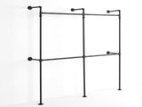 Artiss Industrial Pipe Clothing Rack Garment Clothes Display Stand Wall Mounted HANGER-B-12-RAIL-BK