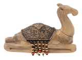 Camel Statue Durable Resin Flat Bottom Retro Style Exquisite Luster Camel Ornament for Home Office V1294-YM0717-3115220081311