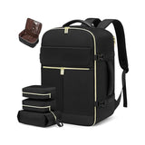 Black 40L Large Capacity Travel Business Backpack with Expandable Compartments, Including 2 Toiletry V888-ELOSUNG17053