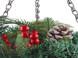 Artificial Christmas Hanging Basket Flocked with Mixeds and White LED Lights Outdoor V1294-YM0523-10320997