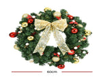 Jingle Jollys Christmas Wreath 60CM LED Garland Berries Bow Baubles Xmas Decor XM-TR-WRE-ORNAMENTS-2FT-LED