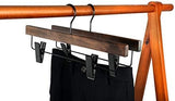 TOPIA HANGER Pants Hangers, Wooden Skirt Hangers with Adjustable Metal Clips, Premium Retro Finish V1258-DP02-F-236