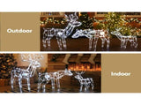 Jingle Jollys Christmas Lights 3 Pcs Reindeers 250 LED Decorations XMAS-MOT-3DEERS-MOV-WH