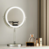 Embellir Makeup Mirror 20x20cm 10X Magnifying with LED Light Rotation Tabletop MM-E-STAND-10X-LED-7IN