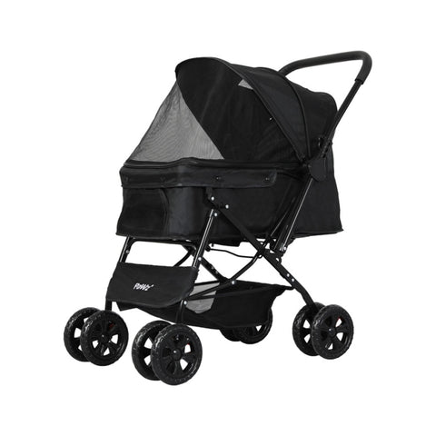 PaWz Pet Stroller Dog Cat Carrier Foldable Black ST1006-BK