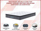 Double Euro Top Pocket Spring Mattress Motion Isolation Comfort with CertiPUR-US Certified Foam V63-930281