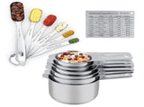 Measuring Cups and Measuring Spoons Set Ejoyous 304 Stainless Steel 13 Pieces Kitchen Measuring V1294-YM0722-JYA03160