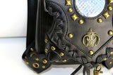 Steampunk-style Adjustable Waist Bag Retro Chains and Rivets Decoration, PU Leather Multi-function V1232-PKKB001