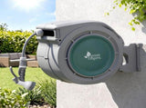 Green Fingers 20m Retractable Water Hose Reel, Wall Mounted Garden Hose 9-Pattern Nozzle HR-WA-AUTO-QU-20M