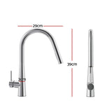 Cefito Kitchen Mixer Tap Pull Out Round 2 Mode Sink Basin Faucet Swivel WELS Chrome TAP-A-82H52-SI