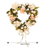Led Floral Wreath with Lights Artificial Flower Wreath for Front Door Decor Battery Operated V1366-AZ2-W-12905