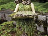 Fairy Garden Statue with Bird Feeder Lawn Resin Ornaments Garden Art Sculptures for Outdoor V1294-YM0721-10147530