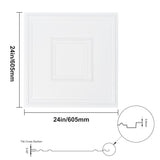 Ceiling Tiles 12-Pack 24 x 24 in PVC Easy Installation White Geometric V952-THBZPVCB12J2BINQSV0
