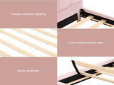Artiss King Single Bed Frame BedStory Mattress Set Pink Velvet Scallop Bedhead with 20cm Mattress BFRAME-SET-ROSY-XFMA-KS