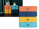 4Pcs Drawer Plastic Storage Box Desk Organization Stackable Storage Drawers Set for Home Office V1294-YM0901-3117200197511