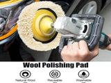 6 PCS Wool Buffing Polishing Pads - 7 Inch Natural Wool Cutting Pads with Hook and Loop Backing V1366-AZ2-W-14399