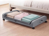 Levede 2x Under Bed Storage Containers for Shoe and Apparel Clear-Lidded Rolling SO1032-GY-2PC-AU