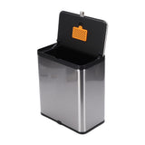 8L Stainless Steel Trash Can Square Design Wall-Mounted Kitchen Garbage Bin with Slide Lid for Home V1294-YM0901-3111250192611
