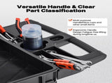 Utility Service Cart, 550 LBS Laod Capacity, 3 Shelf Heavy Duty Plastic Rolling Utility Cart with V952-DXSLSYTCDXCX3K5H9V0