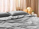 Dickies Cotton Waffle Texture Quilt Cover Set Grey King V442-SIM-QUILTCS-WAFFLE-GREY-KI