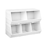 Keezi Kids Toy Box Bookshelf Storage Bookcase Organiser Display Stackable FURNI-G-TOY203-WH