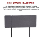 Linen Fabric Double Bed Headboard Bedhead - Grey V63-800797