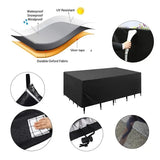 1 Piece 420D Waterproof Patio Furniture Cover, Tear-Resistant UV Protective Cover for Rectangular V1189-LC-HW-00234