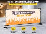 Telescopic Backdrop Banner 8' x 8' Banner Adjustable Step and Repeat Backdrop Banner V952-DM-ABSZSJ00000001V0