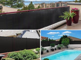 Black HDPE Balcony Privacy Screen 200g m2 with Cable Ties and Cords, 500 x 90 cm V1188-MS-527-078