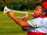 Small Trumpet Bugle Brass Golden Horn Simple Beginner Wind Instrument for School Band Child V1370-AZ4-10239