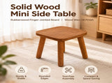 Versatile Solid Wood Small Stool and Mini Side Table with Rounded Square Top and Cylindrical Legs V1341-ZY-CDAYK5YM-L-BLACK