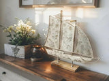 Distressed Finish Sail Boat Ornament 56cm V637-97045BOA