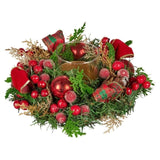 Christabelle 26cm Christmas Centrepiece Lush Green Decor Berries & Baubles 112_GUE513