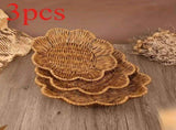 Floral Rattan-Look Woven Storage 3-Piece Set Eco-Friendly PP Material, Hand-Woven, One V1232-MHK-SJT-001