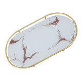 Bathroom Storage Tray Light Luxury Decorative Golden Texture Oval Bathroom Organiser Tray for Soap V1294-YM0710-3112230084611