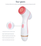 Blue Waterproof Facial Cleansing Spin Brush Set - Rechargeable with 3 Heads & Charging Stand V888-ELOSUNG26213