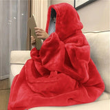 Ultra-Soft Fleece Wearable Blanket Hoodie, Unisex Hooded Large-Pocket Lazy Warm Home Wear V1232-JHSP004